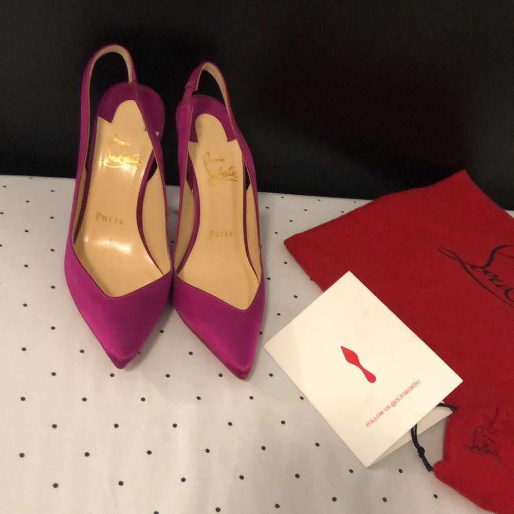 Christian Louboutin open back 4” heels